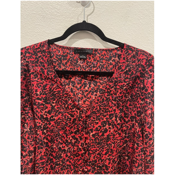 SANCTUARY V-Neck Leopard Print Red Blouse - Picture 4 of 6